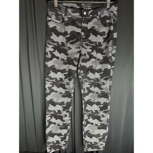 Boston Proper Rhinestone bling Embellished Camouflage Ankle Jeans size 12